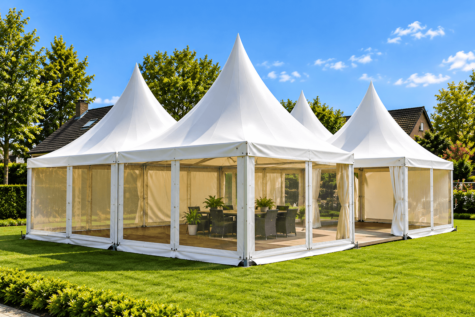 Tensile Pagodas for Lawns